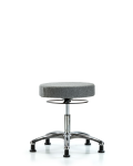 Fabric Stool without Back Chrome - Desk Height with Stationary Glides in Gray Fabric FDHSO-CR-RG-F44
