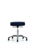 Fabric Stool without Back Chrome - Desk Height with Stationary Glides in Navy Fabric FDHSO-CR-RG-F45