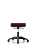 Fabric Stool without Back - Desk Height with Casters in Burgundy Fabric FDHSO-RG-RC-F41