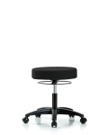 Fabric Stool without Back - Desk Height with Casters in Black Fabric FDHSO-RG-RC-F42