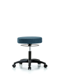 Fabric Stool without Back - Desk Height with Casters in Blue Fabric FDHSO-RG-RC-F43