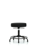 Fabric Stool without Back - Desk Height with Round Tube Base & Stationary Glides in Black Fabric FDHSO-RT-RG-F42