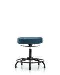 Fabric Stool without Back - Desk Height with Round Tube Base & Stationary Glides in Blue Fabric FDHSO-RT-RG-F43