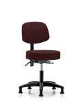 Fabric Stool with Back - Desk Height with Stationary Glides in Burgundy Fabric FDHST-RG-T0-RG-F41