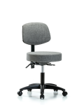 Fabric Stool with Back - Desk Height with Seat Tilt & Casters in Gray Fabric FDHST-RG-T1-RC-F44