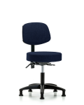 Fabric Stool with Back - Desk Height with Seat Tilt & Stationary Glides in Navy Fabric FDHST-RG-T1-RG-F45