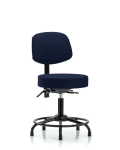 Fabric Stool with Back - Desk Height with Round Tube Base, Seat Tilt, & Stationary Glides in Gray Fabric FDHST-RT-T1-RG-F45