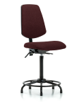 Fabric Chair - High Bench Height with Round Tube Base, Medium Back, & Stationary Glides in Burgundy Fabric FHBCH-MB-RT-T0-A0-RG-F41