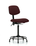 Fabric Chair - High Bench Height with Round Tube Base, Seat Tilt, & Stationary Glides in Burgundy Fabric FHBCH-RT-T1-A0-RG-F41