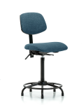 Fabric Chair - High Bench Height with Round Tube Base, Seat Tilt, & Stationary Glides in Blue Fabric FHBCH-RT-T1-A0-RG-F43