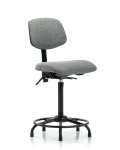 Fabric Chair - High Bench Height with Round Tube Base, Seat Tilt, & Stationary Glides in Gray Fabric FHBCH-RT-T1-A0-RG-F44