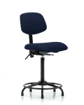 Fabric Chair - High Bench Height with Round Tube Base, Seat Tilt, & Stationary Glides in Navy Fabric FHBCH-RT-T1-A0-RG-F45