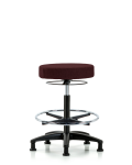 Fabric Stool without Back - High Bench Height with Chrome Foot Ring & Stationary Glides in Burgundy Fabric FHBSO-RG-CF-RG-F41