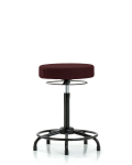 Fabric Stool without Back - High Bench Height with Round Tube Base & Stationary Glides in Burgundy Fabric FHBSO-RT-RG-F41