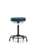 Fabric Stool without Back - High Bench Height with Round Tube Base & Stationary Glides in Blue Fabric FHBSO-RT-RG-F43