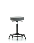 Fabric Stool without Back - High Bench Height with Round Tube Base & Stationary Glides in Gray Fabric FHBSO-RT-RG-F44