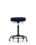Fabric Stool without Back - High Bench Height with Round Tube Base & Stationary Glides in Navy Fabric FHBSO-RT-RG-F45