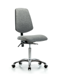 Fabric Chair Chrome - Medium Bench Height with Medium Back, Seat Tilt, & Casters in Gray Fabric FMBCH-MB-CR-T1-A0-NF-CC-F44