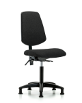 Fabric Chair - Medium Bench Height with Medium Back & Stationary Glides in Black Fabric FMBCH-MB-RG-T0-A0-NF-RG-F42