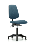 Fabric Chair - Medium Bench Height with Medium Back & Stationary Glides in Blue Fabric FMBCH-MB-RG-T0-A0-NF-RG-F43