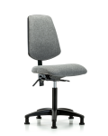 Fabric Chair - Medium Bench Height with Medium Back & Stationary Glides in Gray Fabric FMBCH-MB-RG-T0-A0-NF-RG-F44