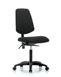 Fabric Chair - Medium Bench Height with Medium Back, Seat Tilt, & Casters in Black Fabric FMBCH-MB-RG-T1-A0-NF-RC-F42
