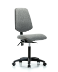 Fabric Chair - Medium Bench Height with Medium Back, Seat Tilt, & Casters in Gray Fabric FMBCH-MB-RG-T1-A0-NF-RC-F44