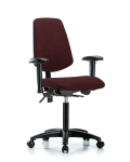 Fabric Chair - Medium Bench Height with Medium Back, Seat Tilt, Adjustable Arms, & Casters in Burgundy Fabric FMBCH-MB-RG-T1-A1-NF-RC-F41