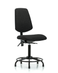 Fabric Chair - Medium Bench Height with Round Tube Base, Medium Back, & Stationary Glides in Black Fabric FMBCH-MB-RT-T0-A0-RG-F42