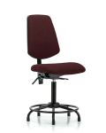 Fabric Chair - Medium Bench Height with Round Tube Base, Medium Back, Seat Tilt, & Stationary Glides in Burgundy Fabric FMBCH-MB-RT-T1-A0-RG-F41