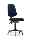Fabric Chair - Medium Bench Height with Round Tube Base, Medium Back, Seat Tilt, & Stationary Glides in Navy Fabric FMBCH-MB-RT-T1-A0-RG-F45