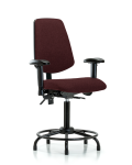 Fabric Chair - Medium Bench Height with Round Tube Base, Medium Back, Seat Tilt, Adjustable Arms, & Stationary Glides in Burgundy Fabric FMBCH-MB-RT-T1-A1-RG-F41