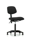 Fabric Chair - Medium Bench Height with Stationary Glides in Black Fabric FMBCH-RG-T0-A0-NF-RG-F42