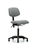 Fabric Chair - Medium Bench Height with Seat Tilt & Stationary Glides in Gray Fabric FMBCH-RG-T1-A0-NF-RG-F44