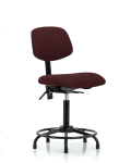 Fabric Chair - Medium Bench Height with Round Tube Base & Stationary Glides in Burgundy Fabric FMBCH-RT-T0-A0-RG-F41