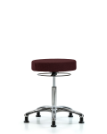 Fabric Stool without Back Chrome - Medium Bench Height with Stationary Glides in Burgundy Fabric FMBSO-CR-NF-RG-F41