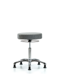 Fabric Stool without Back Chrome - Medium Bench Height with Stationary Glides in Gray Fabric FMBSO-CR-NF-RG-F44