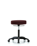 Fabric Stool without Back - Medium Bench Height with Casters in Burgundy Fabric FMBSO-RG-NF-RC-F41