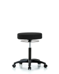 Fabric Stool without Back - Medium Bench Height with Casters in Black Fabric FMBSO-RG-NF-RC-F42