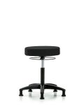 Fabric Stool without Back - Medium Bench Height with Stationary Glides in Black Fabric FMBSO-RG-NF-RG-F42