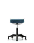 Fabric Stool without Back - Medium Bench Height with Stationary Glides in Blue Fabric FMBSO-RG-NF-RG-F43