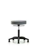 Fabric Stool without Back - Medium Bench Height with Stationary Glides in Gray Fabric FMBSO-RG-NF-RG-F44