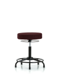 Fabric Stool without Back - Medium Bench Height with Round Tube Base & Stationary Glides in Burgundy Fabric FMBSO-RT-RG-F41