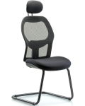 Executive Windrowe Mesh Back Guest Chair with Head Rest GEXE-MDHCH-RG-H1-A0-RG