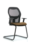 Executive Windova Mesh Back Guest Chair with Taupe Supernova Seat & Arms GEXE-VMDHCH-RG-H0-A1-RG-8809