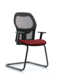 Executive Windova Mesh Back Guest Chair with Borscht Supernova Seat & Arms GEXE-VMDHCH-RG-H0-A1-RG-8815