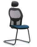 Executive Windova Mesh Back Guest Chair with Marine Blue Supernova Seat & Head Rest GEXE-VMDHCH-RG-H1-A0-RG-8801