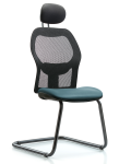 Executive Windova Mesh Back Guest Chair with Storm Supernova Seat & Head Rest GEXE-VMDHCH-RG-H1-A0-RG-8822