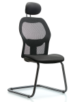 Executive Windova Mesh Back Guest Chair with Carbon Supernova Seat & Head Rest GEXE-VMDHCH-RG-H1-A0-RG-8823