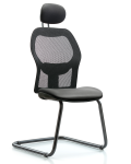 Executive Windova Mesh Back Guest Chair with Sterling Supernova Seat & Head Rest GEXE-VMDHCH-RG-H1-A0-RG-8840